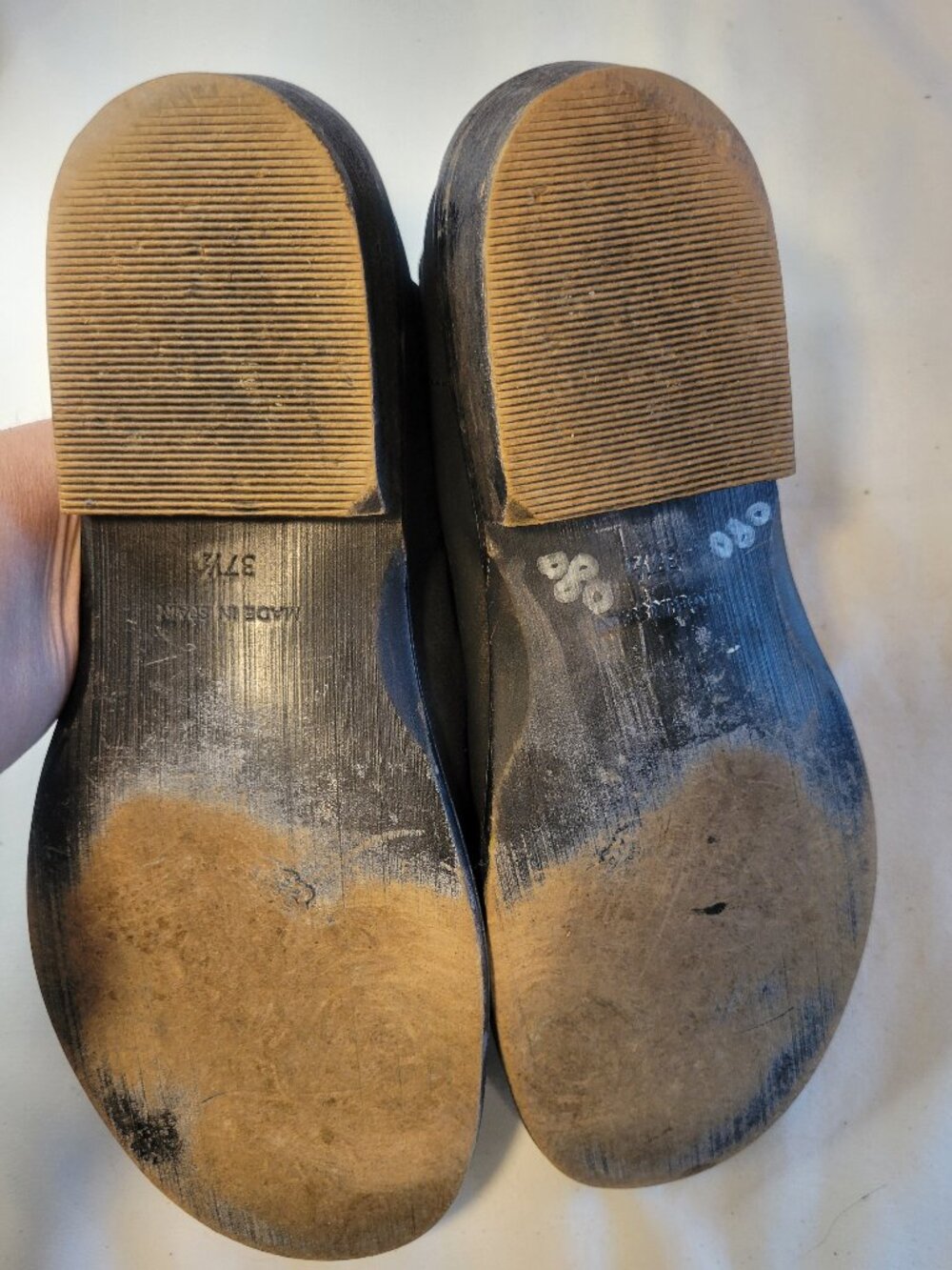 Free People Black Leather Slide Sandals Made in Spain Women's EU 37.5 US 7.5 - Picture 12 of 13